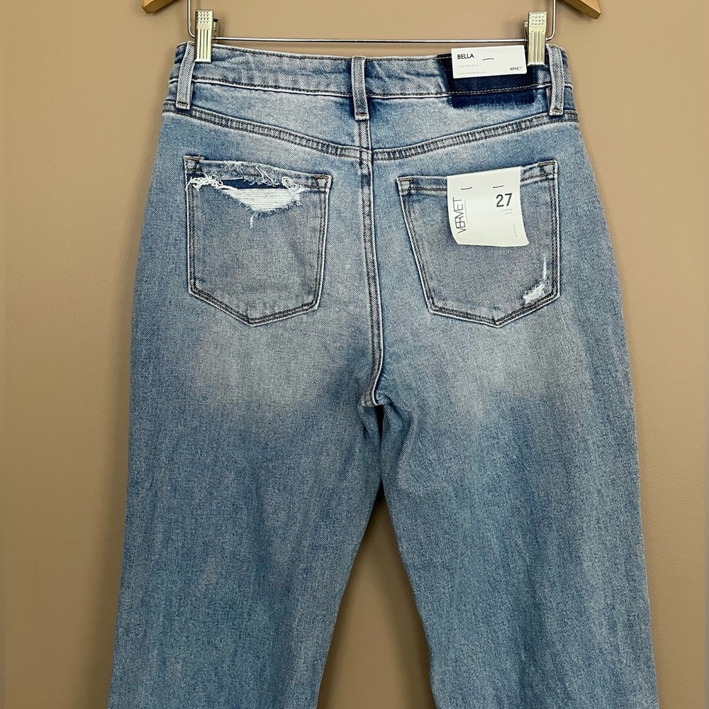 {Vervet} Bella High-Rise Flare Distressed Jeans in Blue - Womens 27 - NWT - Picture 5 of 13